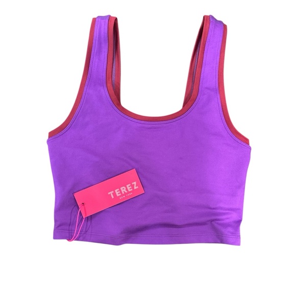 Terez Tops - Terez Contour Crop Top Purple Red Colorblock Size XS NWT Activewear Tank